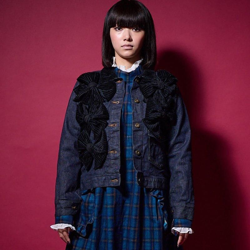 リボンGジャン/インディゴ×ブラック - Drowse and yet online shop