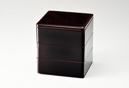 会津塗　溜塗り　三段重箱 会津塗り重箱三段 – MANIFATTURA