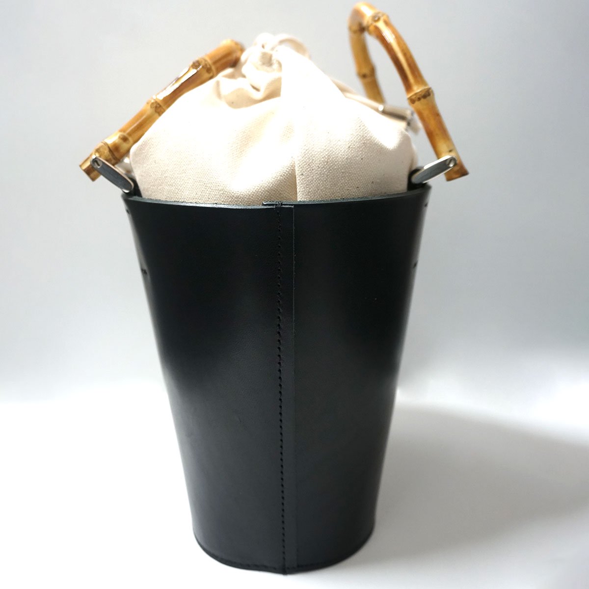 TAN leather basket（M） / black (発送はご注文から3営業日以内です) - ajew