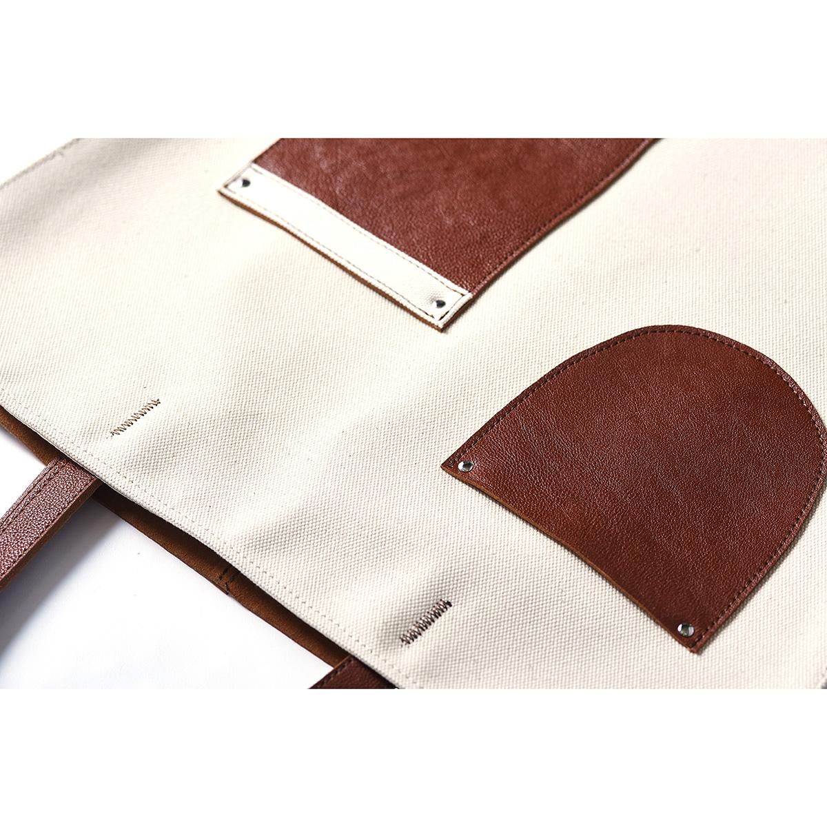 The pocket tote / brown (発送はご注文から3営業日以内です) - ajew