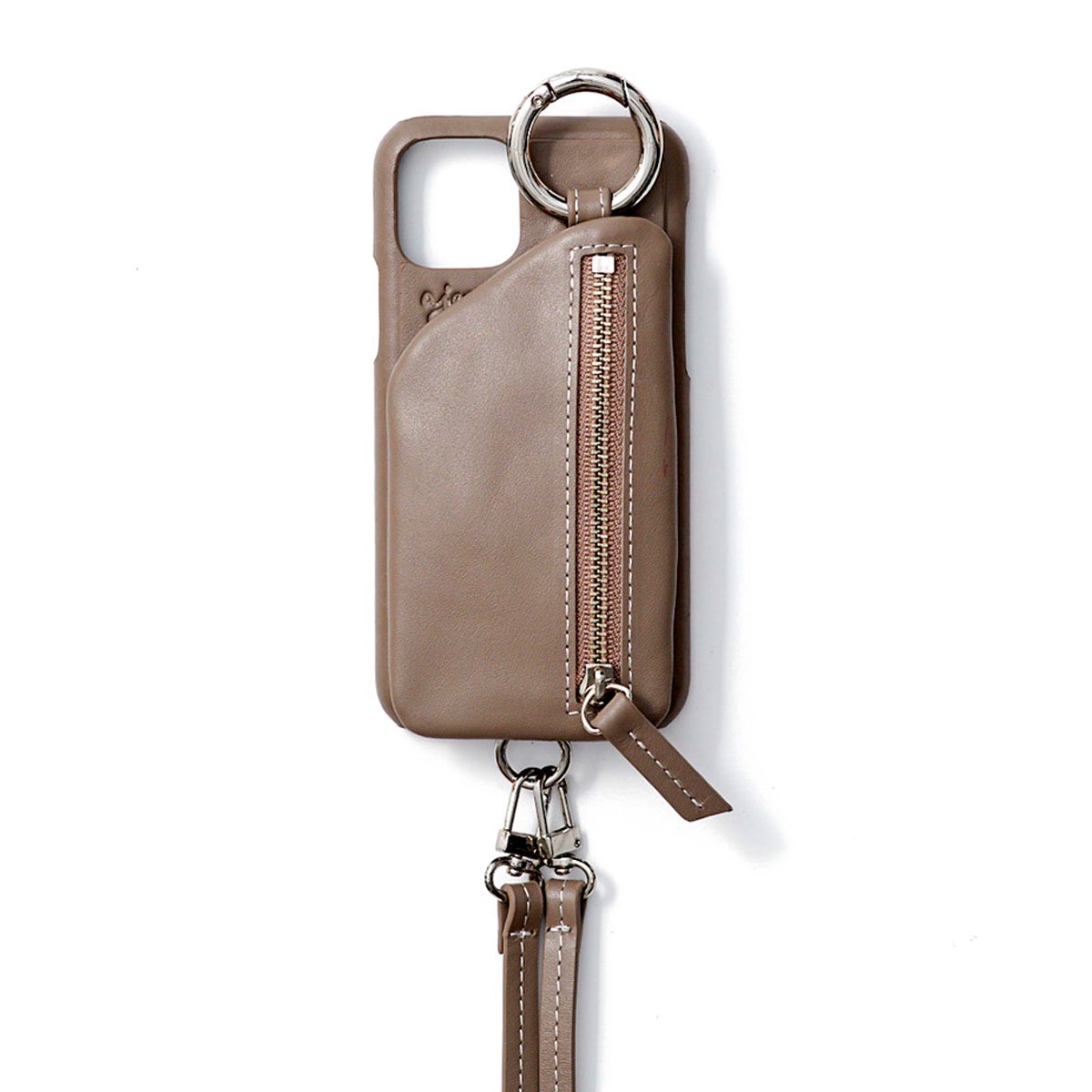 High-end leather】 iPhone12mini / beige - ajew
