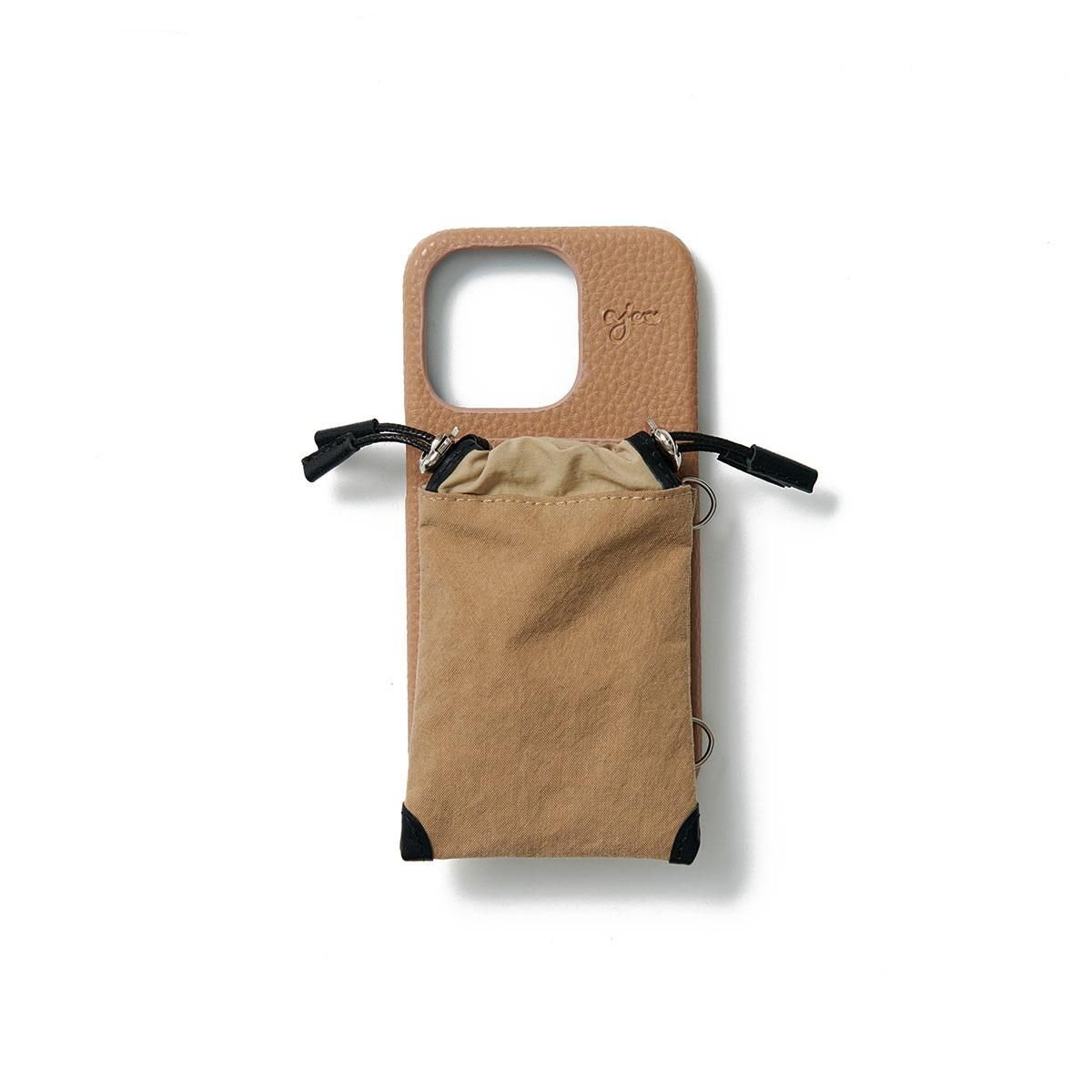 【N drawstring case】 iPhone12.12Pro共通対応 / beige (発送はご注文から3営業日以内です) - ajew