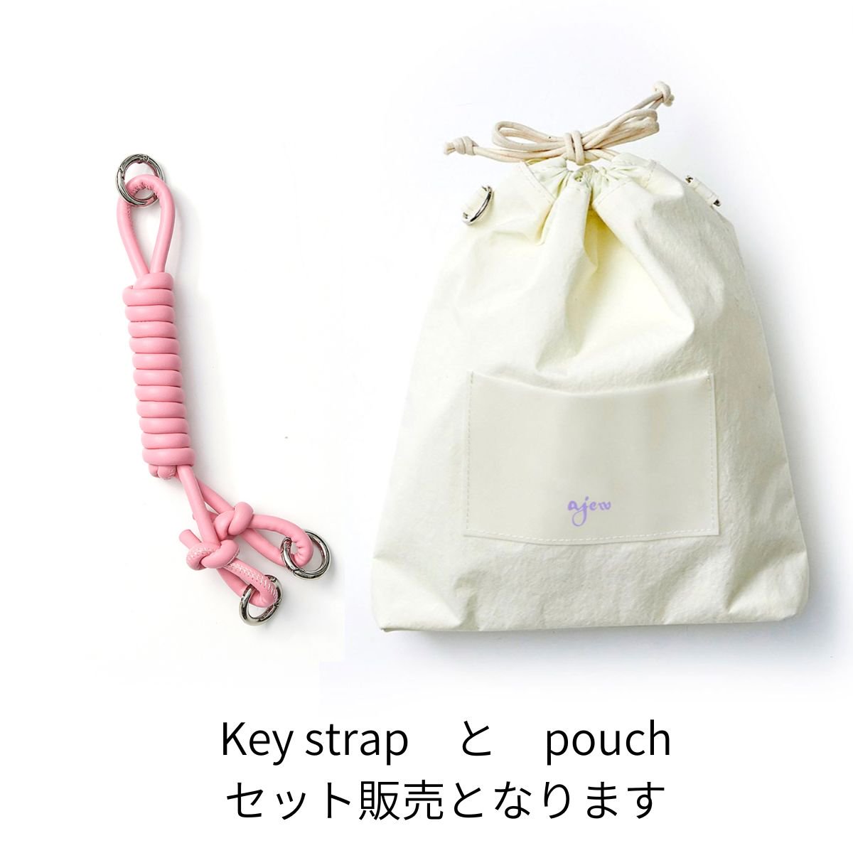 WEB limited】 ajew Key strap w/pouch / pink - ajew