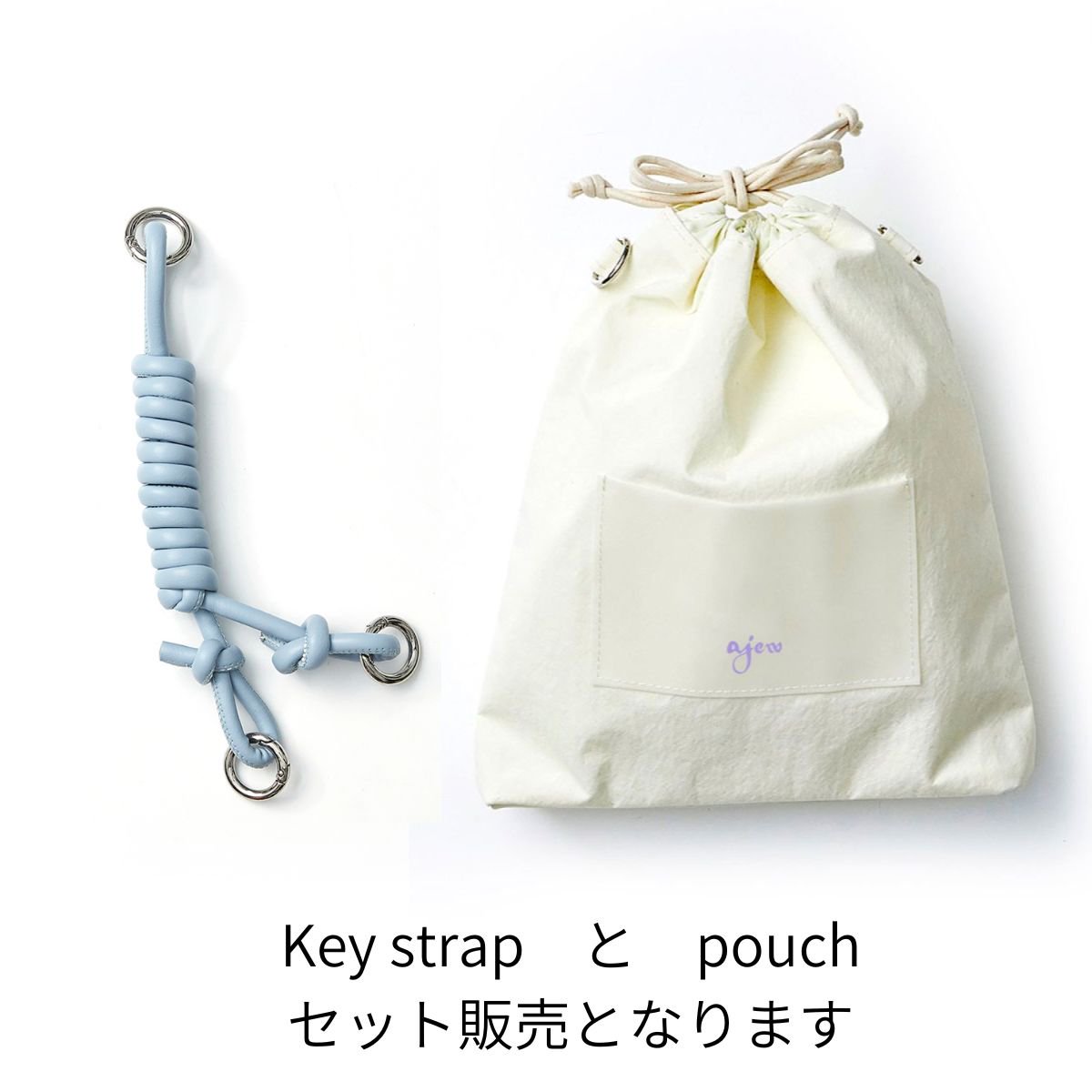 WEB limited】 ajew Key strap w/pouch / blue - ajew