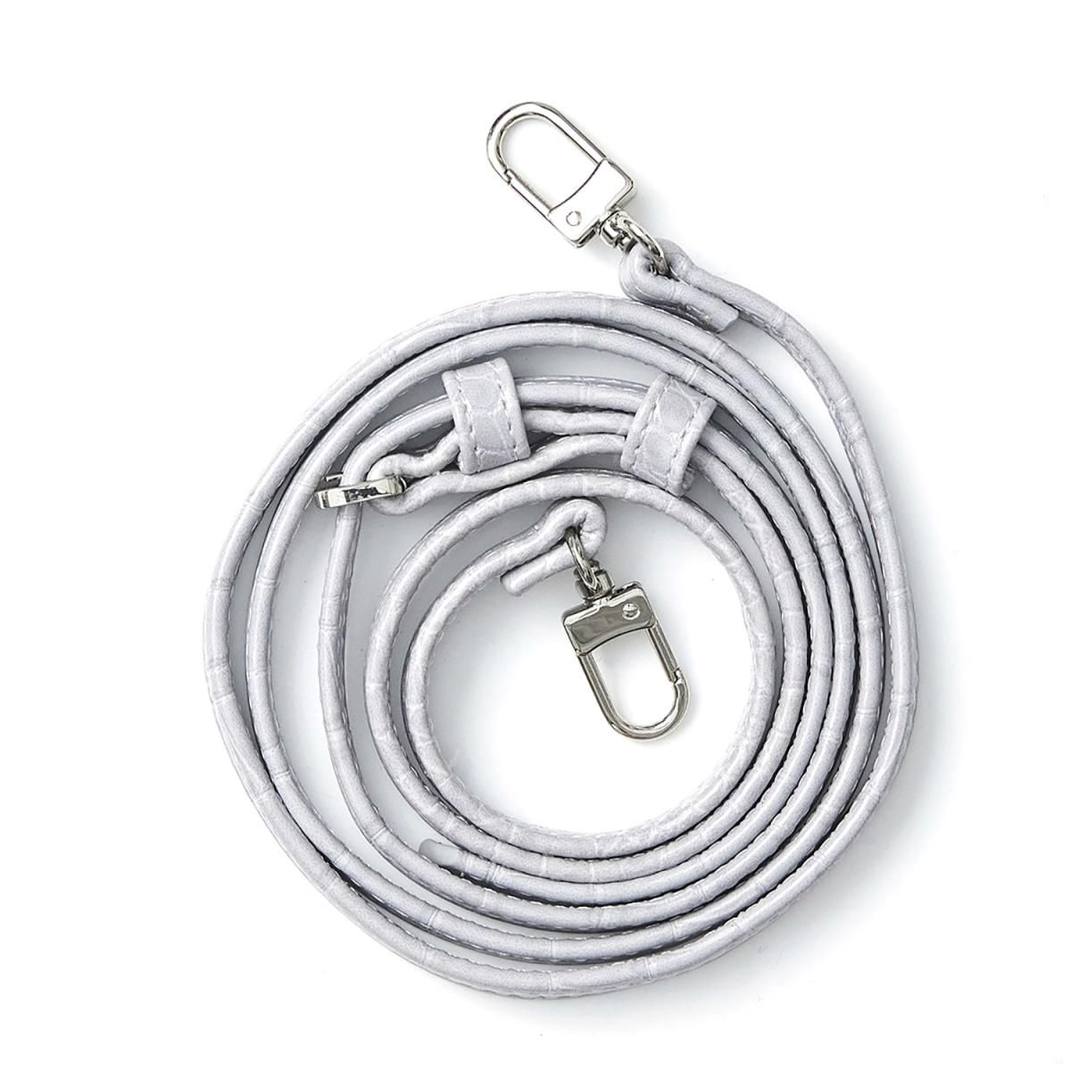 iPhone12.12Pro共通対応 / ash gray 【ひも付きクロコ】 (発送