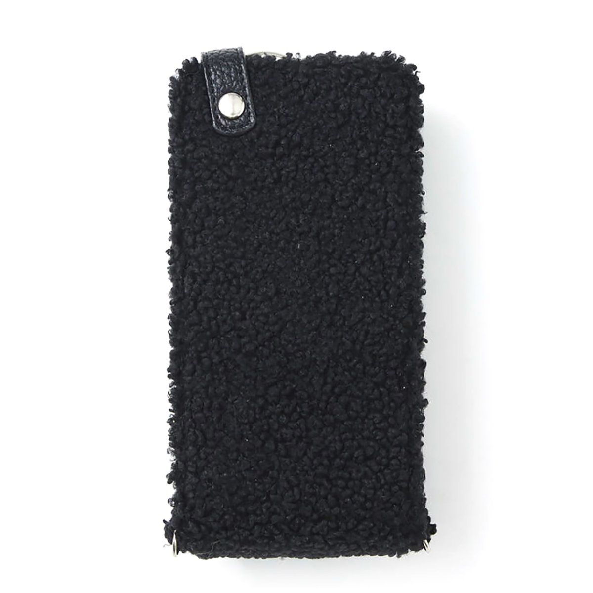 WEB限定】fluffy chain vertical zipphone case / black×pink - ajew