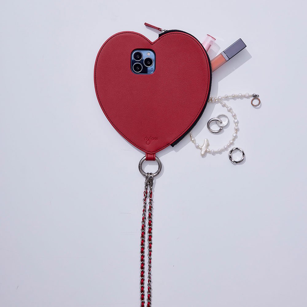 【 iPhone15Pro 】dress HEART / red (予約販売のため4月末頃のお届け予定） - ajew