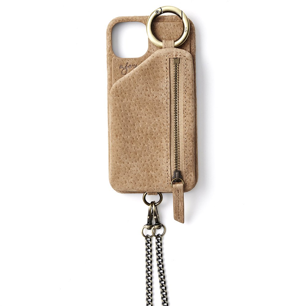 iPhone14 / beige 【suede case】 (発送はご注文から3～5営業日以内です） - ajew