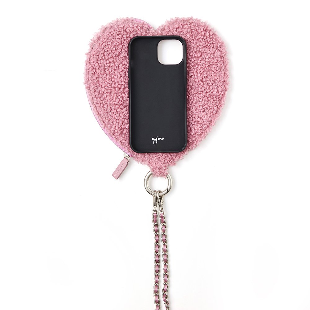 iPhone13 / pink 【fluffy dress HEART】(発送はご注文から3営業日以内です） - ajew