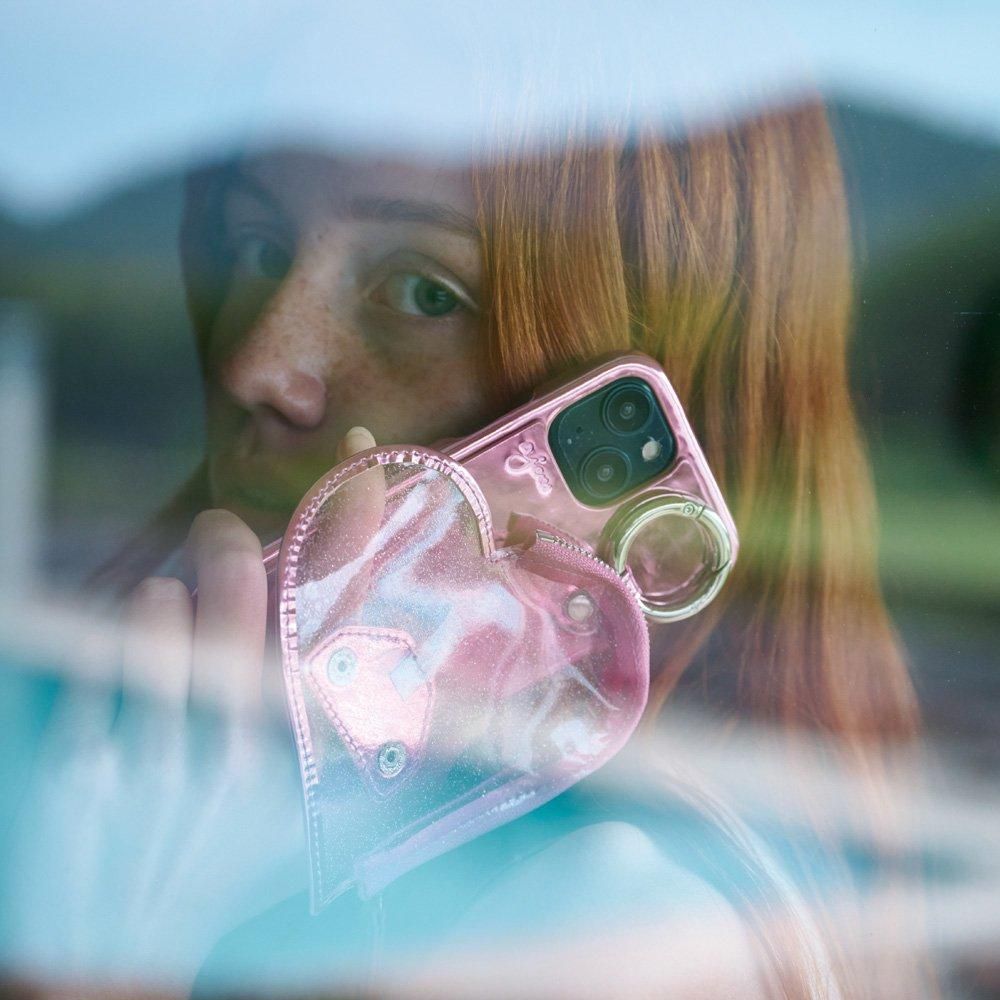 iPhone16 / pink 【PVC heart】 (発送はご注文から3営業日以内