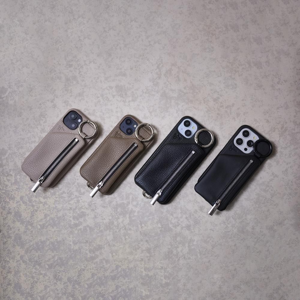 ajew iPhone16Pro / darkchoco 【ひも付き】未使用 iPhone16Pro / brown 【ひも付きクロコ】 (発送はご注文から3