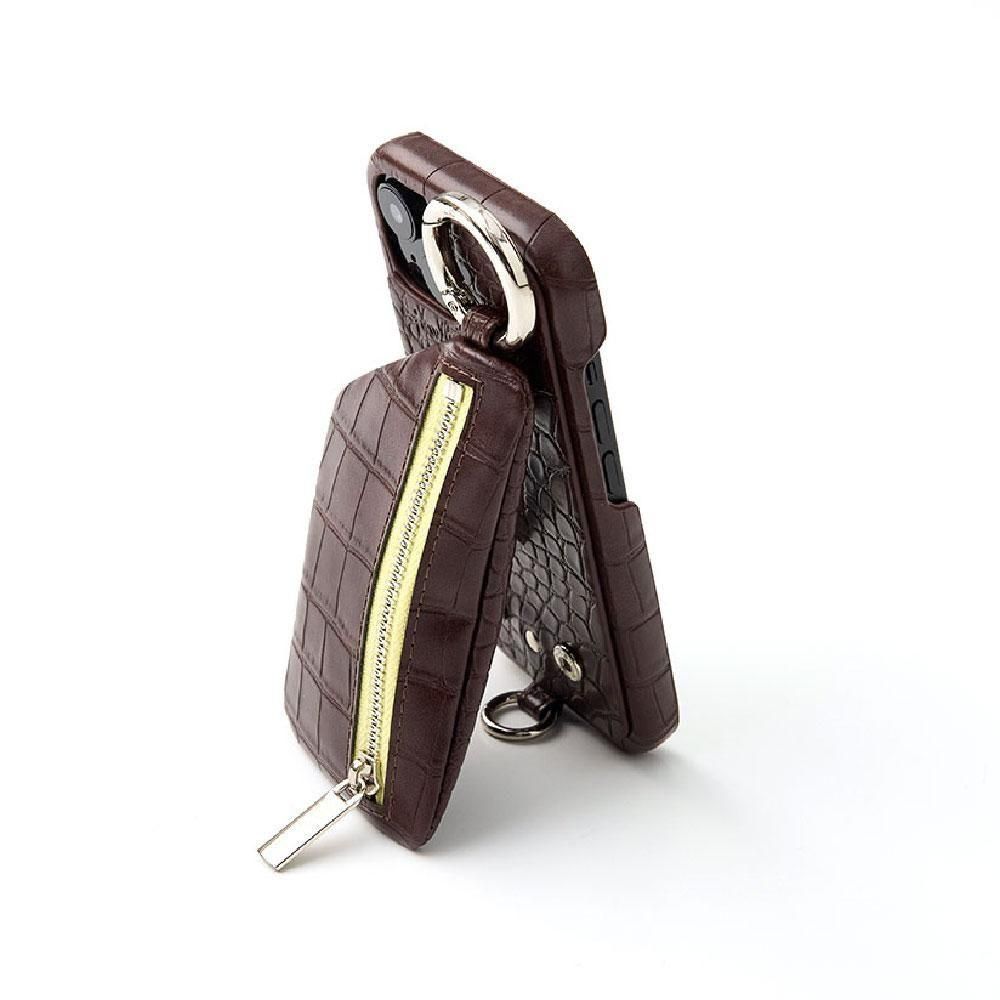 ご予約商品】iPhone17Pro / espresso 【クロコ】(お届け時期：12月中旬