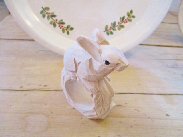 GC Wood craft animal ナプキンリング ウサギ - 「フランス雑貨マニー