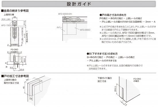 上吊りハンガー引き戸金物 アトム AFD （軽量用２０ｋｇ） - ＤＩＹ