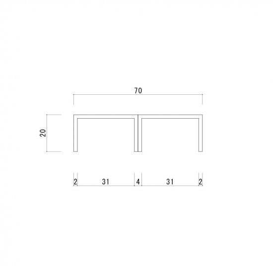 ニュー鴨居レール(上枠用）　２連レール　アルミシルバー　下穴、ビス付き　 - ＤＩＹサイズオーダー建具ドアキット - 室内ドアや引き戸もＤＩＹで交換修理