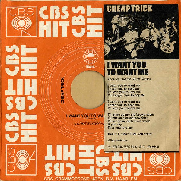 CHEAP TRICK / I Want You To Want Me [7INCH] - レコード通販オンラインショップ | GADGET /  Disque.JP