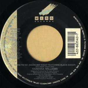 VANESSA WILLIAMS FEATURING BLACK SHEEP / Work To Do (Radio Mix) [7INCH]