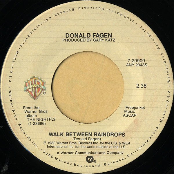 即決][7インチ][UKオリジナル]□Donald 人気 Fagen - I.G.Y. / Walk Between Raindrops□ドナルド・フェイゲン□The  Nightfly□Steely Dan