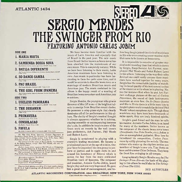 SERGIO MENDES, ANTONIO CARLOS JOBIM / The Swinger From Rio [LP