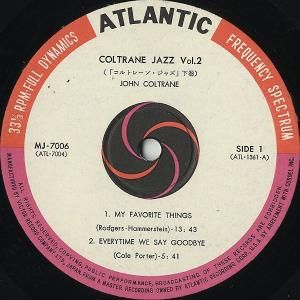 JOHN COLTRANE 󡦥ȥ졼 / Coltrane Jazz Vol. 2 (My Favorite Things) [LP]