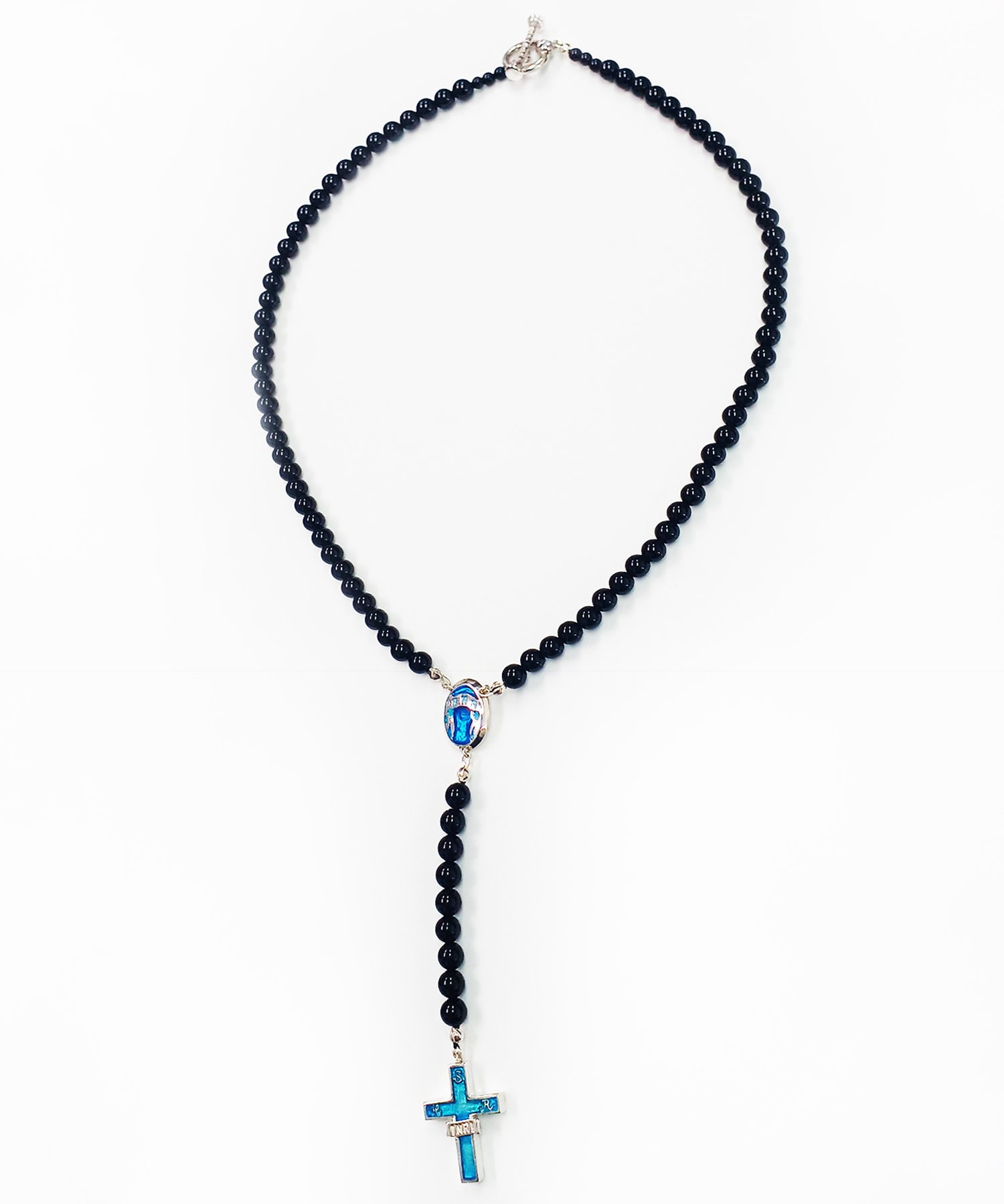 SAHRIVARʥե꡼Enameled Cross Rosary (Silver 925) ʥ / # Blue