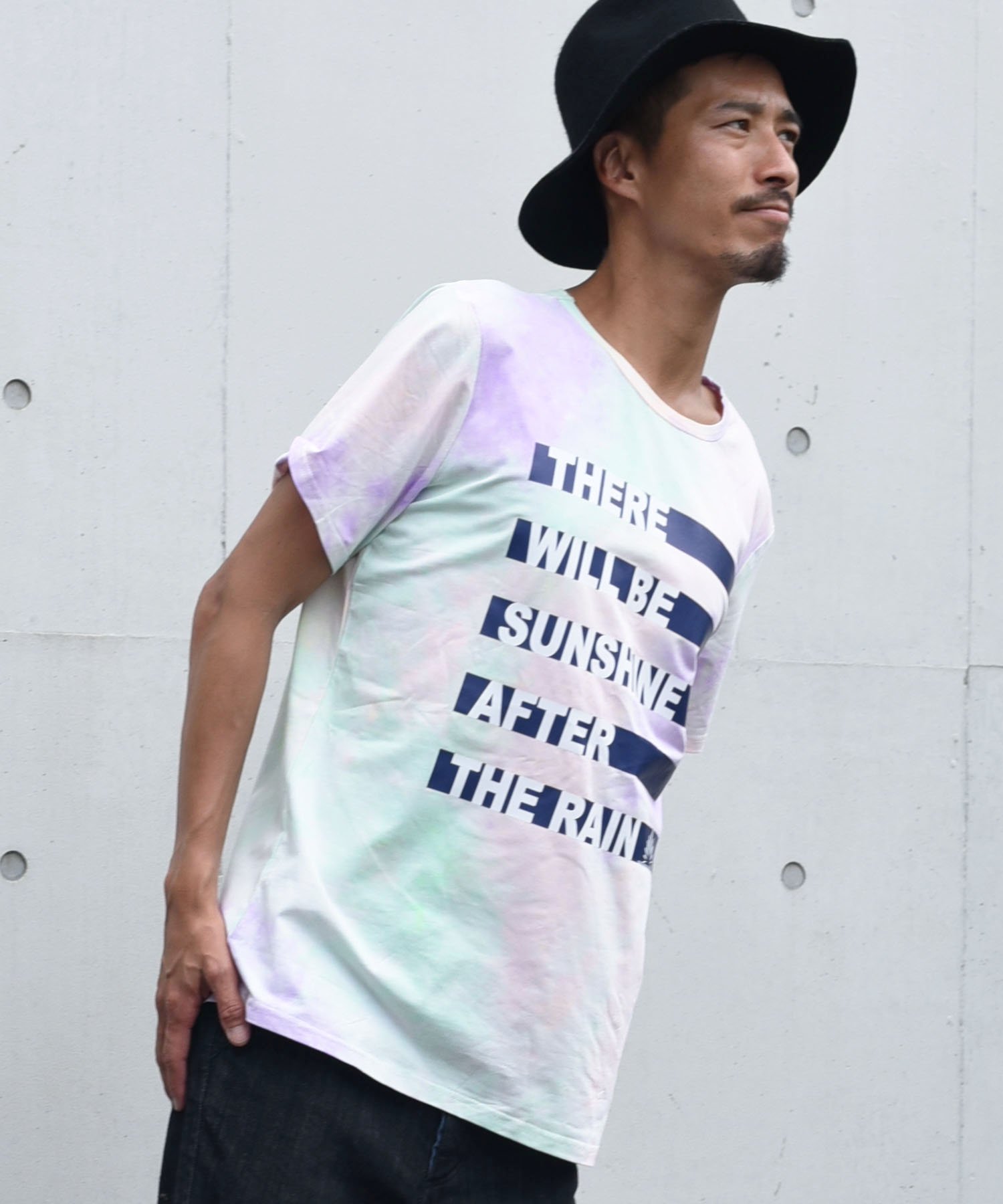 Burnout̥С󥢥ȡ tie-dye Tee Border print T-shirtsPink Purple