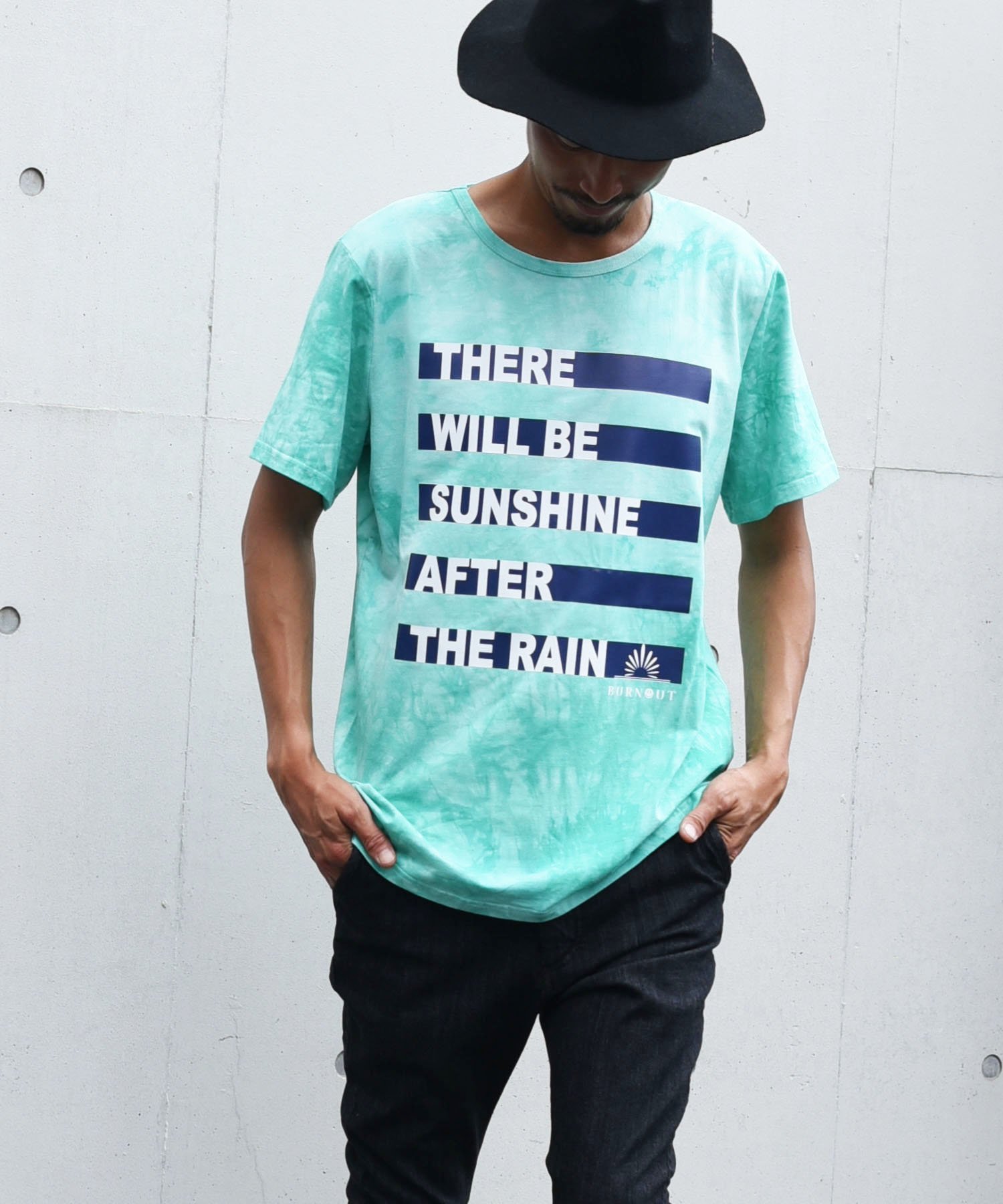 Burnout̥С󥢥ȡ tie-dye Tee Border print T-shirtsSummer Green