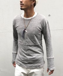 Burnout〔バーンアウト〕 『21' AW collection』 パネルカット L/S Tシャツ （Light Gray） 