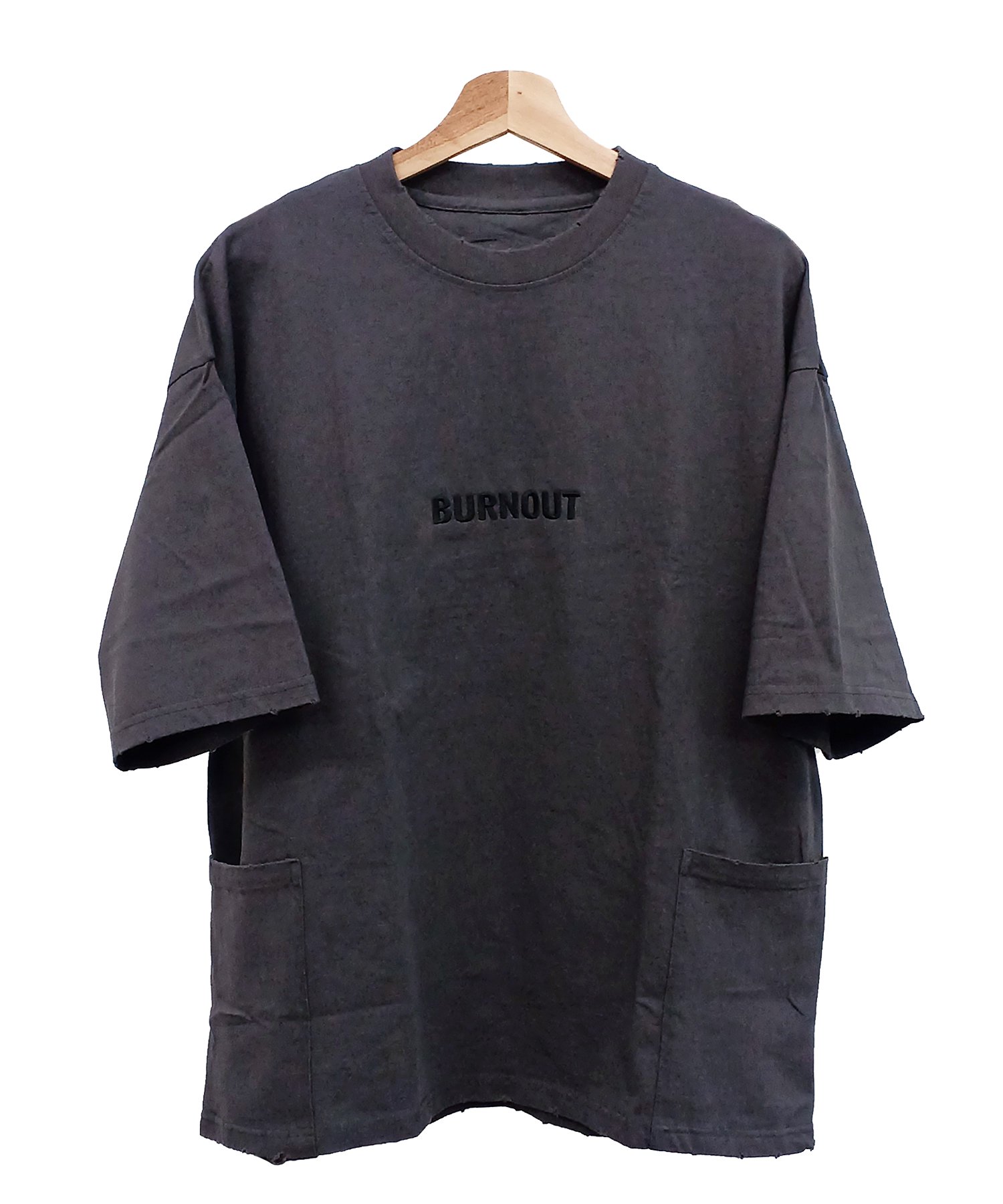 Burnout〔バーンアウト〕腰ポケビッグTシャツ / #Black