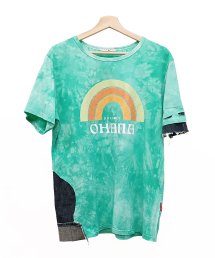 Burnout LAB〔バーンアウト ラボ〕 DENIM MIX tie-dye Tee OHANA print T-shirts（Summer Green）