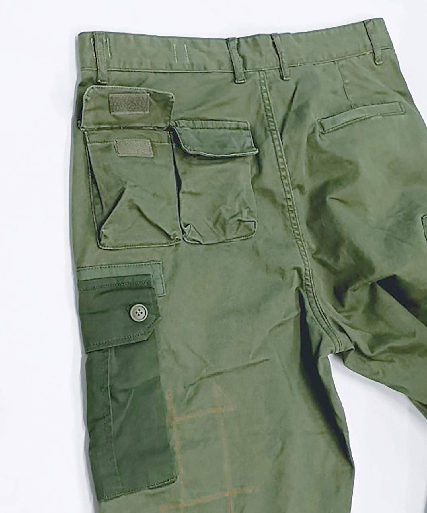 【激レア】バーンアウト　カーゴパンツ　サイド紐　裾ジップアップタイプ　美品 Burnout 〔バーンアウト〕ストレッチツイルカーゴパンツ