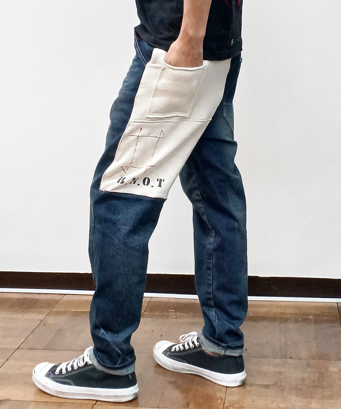 Burnout LAB ツイストストレッチデニムパンツ / # Indigo