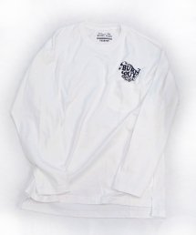 Burnout〔バーンアウト〕Bロゴプリント スリット入り L/S Wide T-Shirts / # White