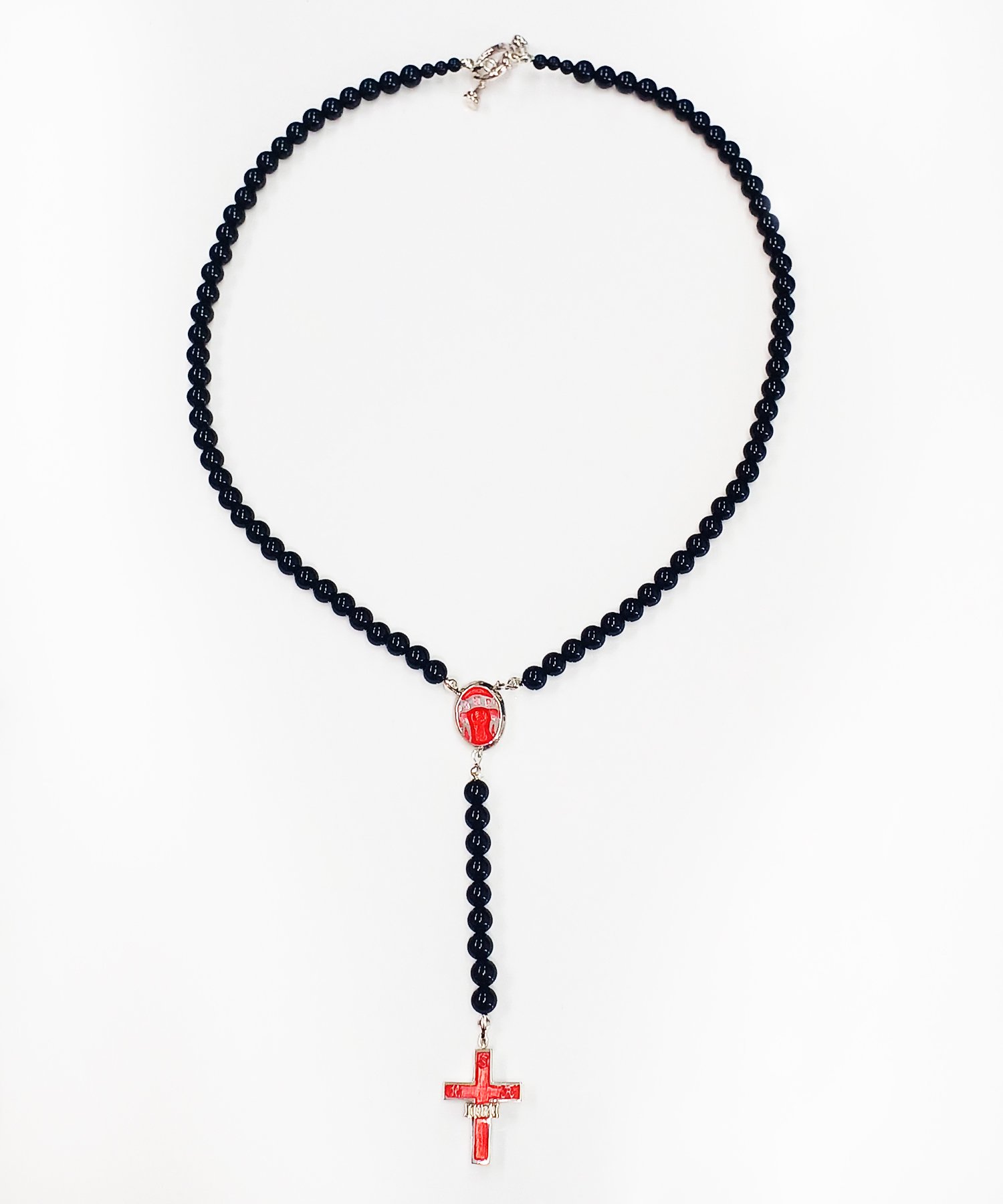 SAHRIVARʥե꡼Enameled Cross Rosary (Silver 925) ʥ / # Red