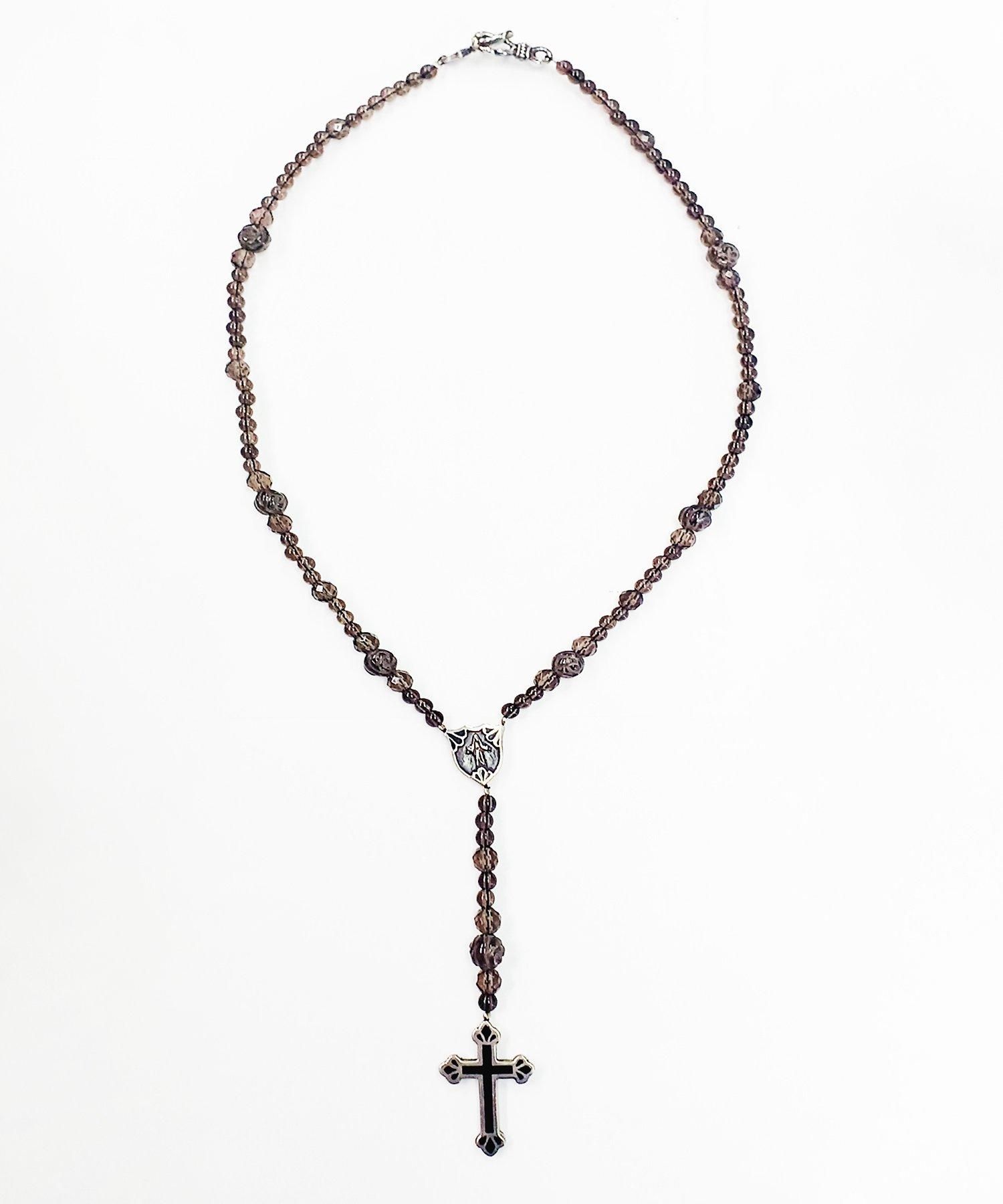 SAHRIVAR（シャフリーヴァル）Filled Cross Smoky Rosary（Silver925 Smokey Quartz） -  Burnout（バーンアウト）SAHRIVAR（シャフリーヴァル）ARIGATO FAKKYU（アリガトファッキュ）等の通販直営店 - Jungle  Gym