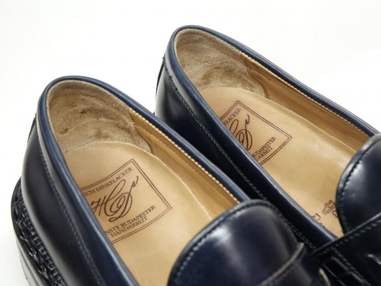 [超貴重] ハインリッヒディンケラッカー　ネイビー　コードバン　ローファー 298 使用数回 ハインリッヒ・ディンケラッカー ネイビー コード