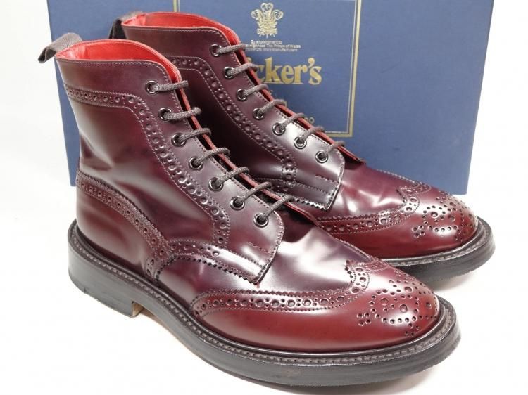 最大幅115cm希少　トリッカーズ　TRICKER'S　コードバン　カントリーブーツ　メンズ　８