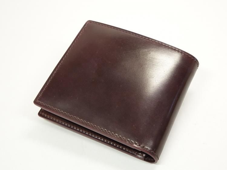 【返品不可】GANZO ホーウィン シェルコードバン No.4 二つ折り財布 スタンプ入りも! GANZOがホーウィン・シェルコードバンのミニ