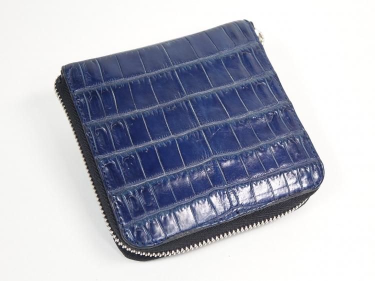 933 定価22万 使用数回 7SENSE クロコダイル 藍染め ラウンドジップ 2