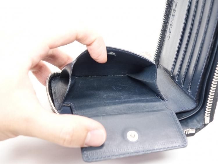 933 定価22万 使用数回 7SENSE クロコダイル 藍染め ラウンドジップ 2