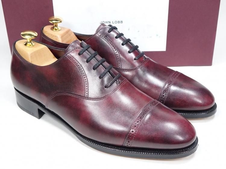 JOHN LOBB PhilipII UK7E plum 純正シューツリー付きフィリップII