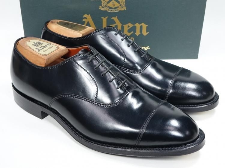 Alden ストレートチップ コードバン ブラック 7 1/2 D《美品》靴