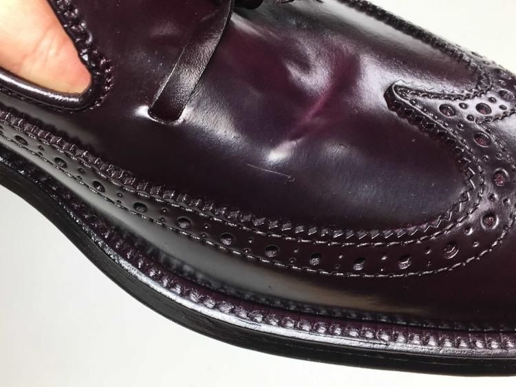 598 / 1216 試着程度 オールデン コードバン ロングウィングチップ