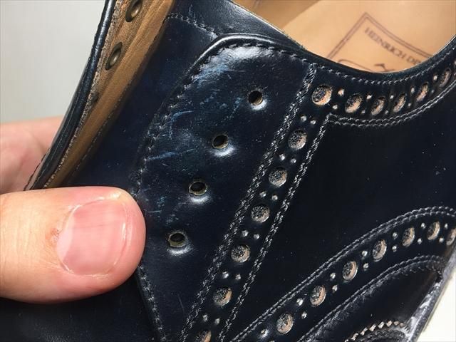 328 / 0523 極上 ハインリッヒディンケラッカー ネイビー コードバン