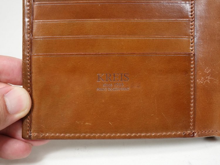 595/0724 使用数回 クライス KREIS バーボンコードバン ２つ折り財布