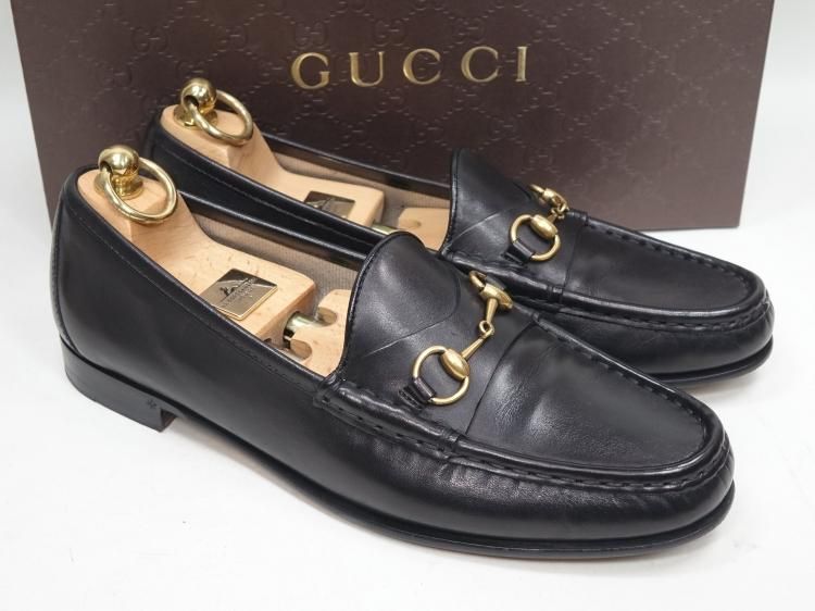 854 / 0404 使用数回 グッチ GUCCI ビットローファー 38.5 マッケイ 