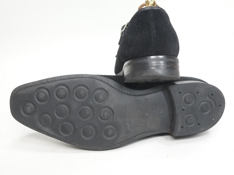 182 / 0512 美品 エドワードグリーン スエード ダブルモンク 7.5E