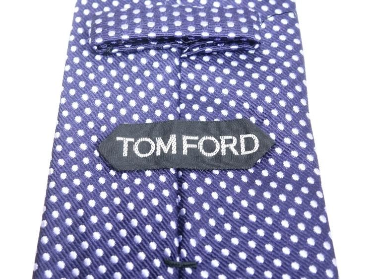 NT23 / 0406 極上 トムフォード TOMFORD ネクタイ パープル ドット柄