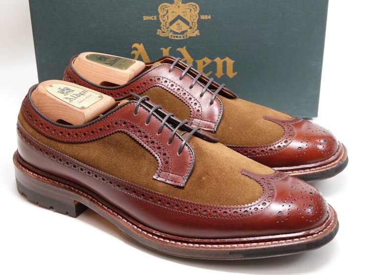 Alden オールデン スエード ウィングチップ - 靴