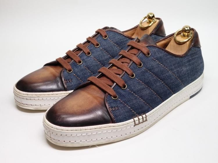 598 / 1226 使用数回 ベルルッティ スニーカー ブルー / ブラウン